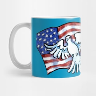 US Flag Dove Mug